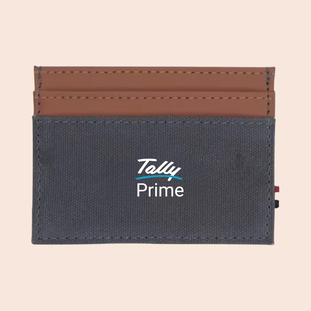 Houston Card Wallet- Grey with Tan